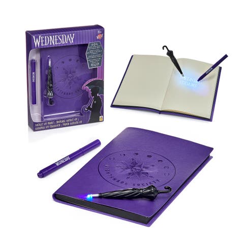 Wednesday Secret Reveal Journal Set, Purple Notebook, Kids 8+