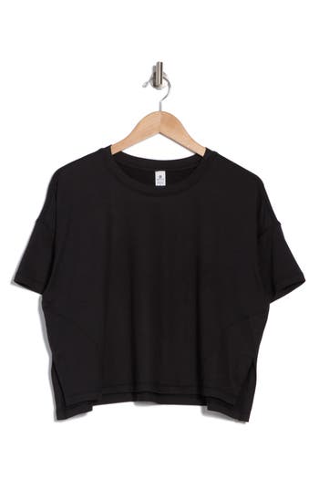 90 Degree By Reflex Supersoft Day One Boxy High-low T-shirt In Black