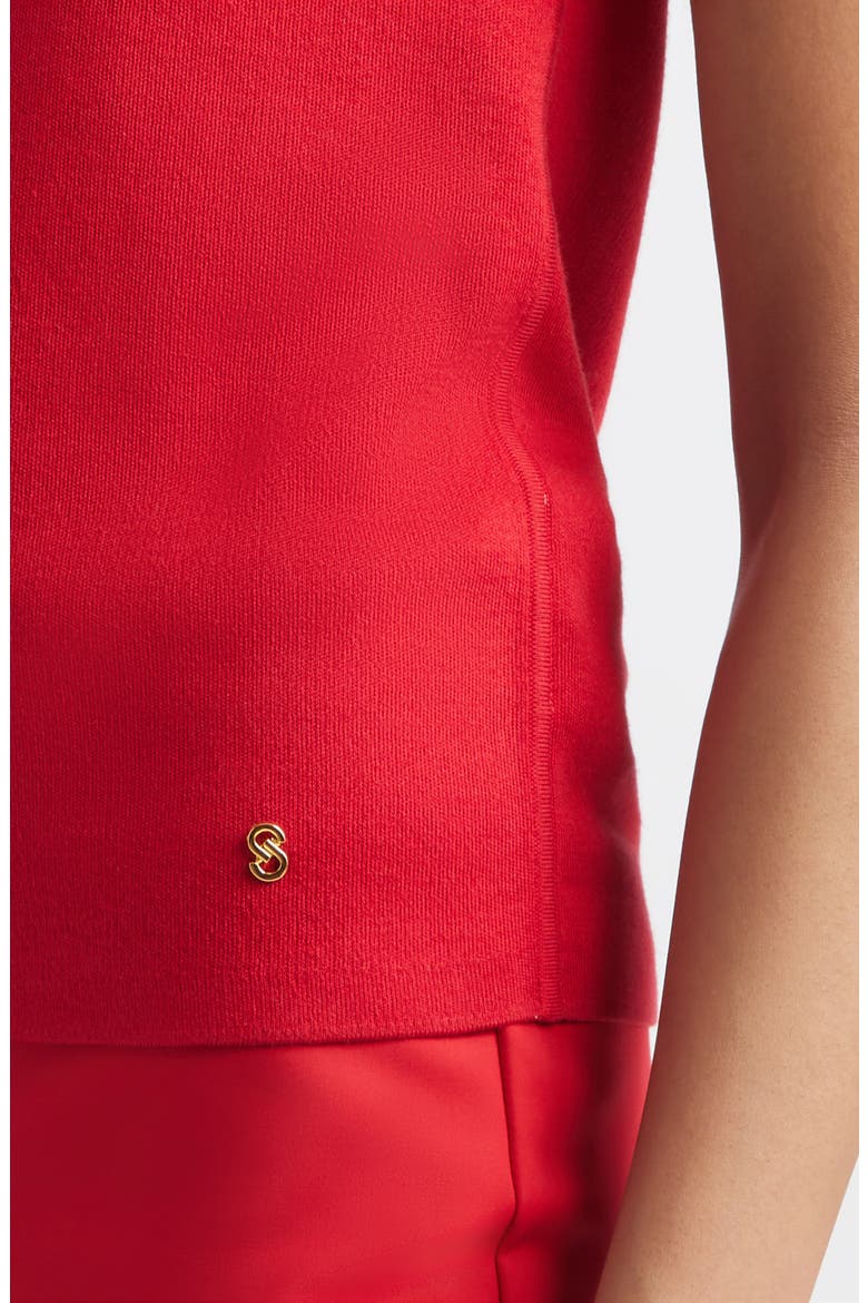 Silk & Cotton Sweater Tank, Alternate, color, SCARLET