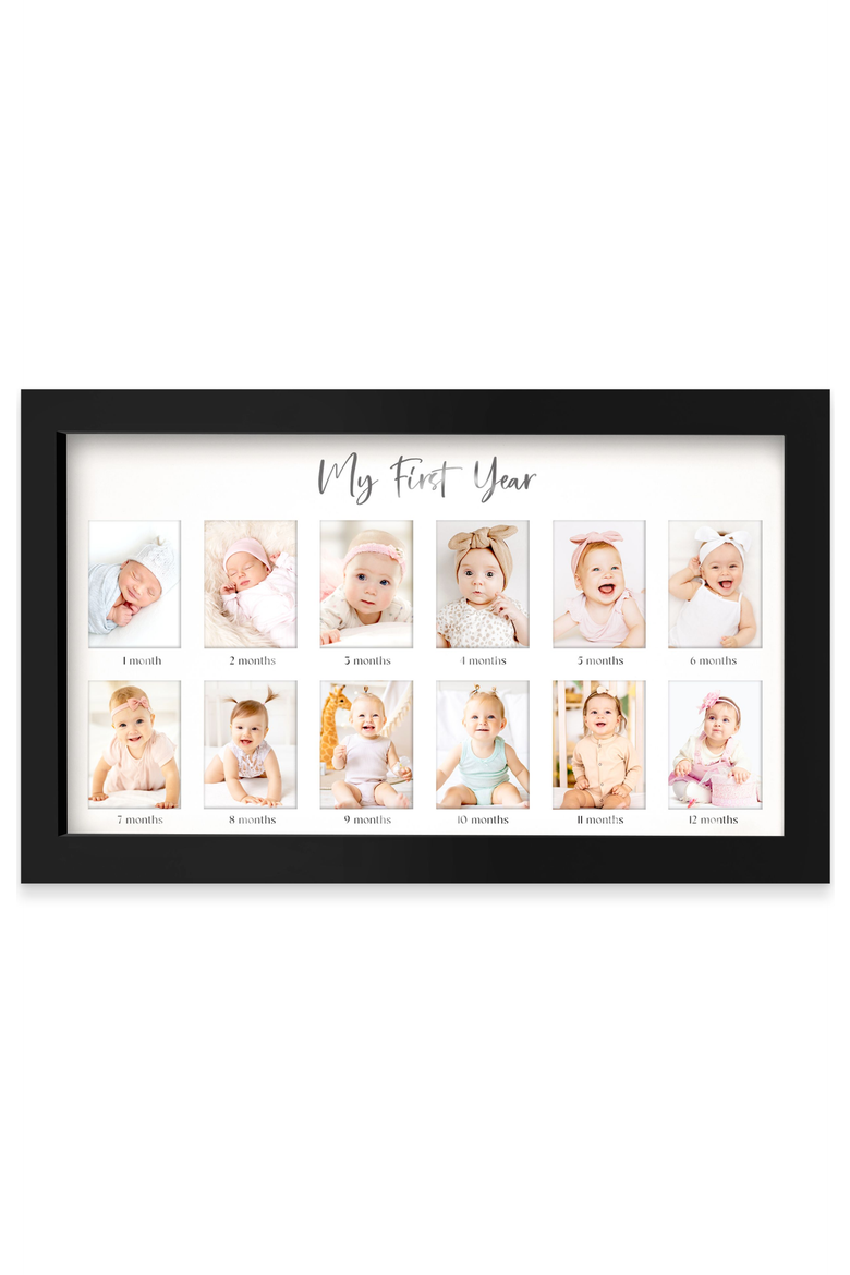 Nova Baby's First Year Picture Frame, Main, color, Onyx Black