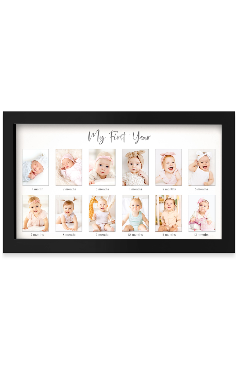 KeaBabies Nova Baby's First Year Picture Frame, Main, color, Onyx Black