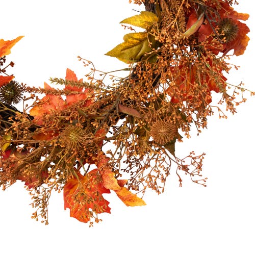 Northlight Maple Leaf With Berries Artificial Fall Harvest Wreath In Multi