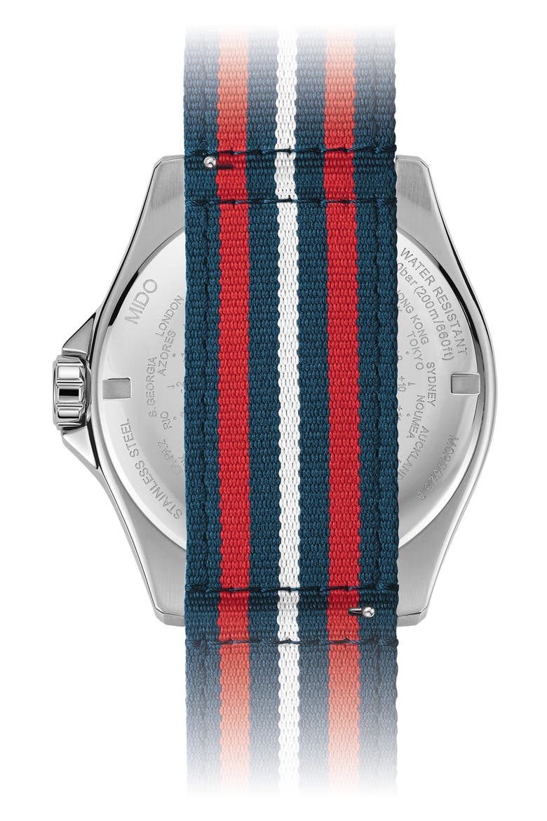 Ocean Star GMT Automatic Bracelet Watch & Fabric Strap Gift Set, 44mm, Alternate, color, BLUE