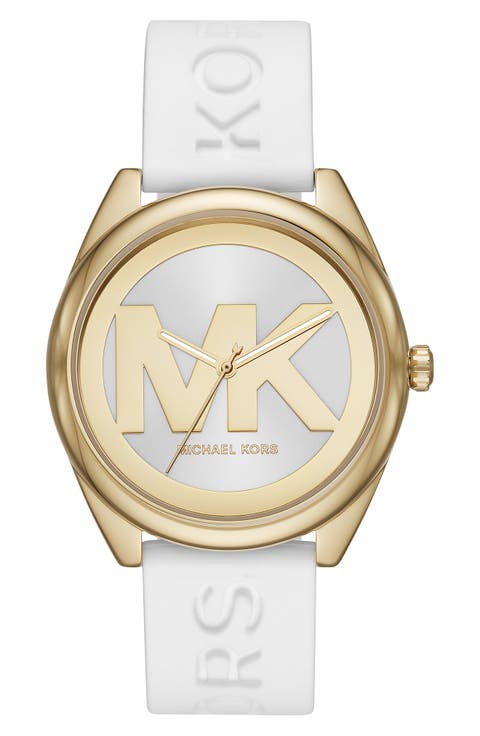 Michael Kors Janelle Quartz Silicone Strap Watch, 42mm