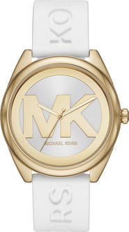 Michael Kors Janelle Quartz Silicone Strap Watch, 42mm