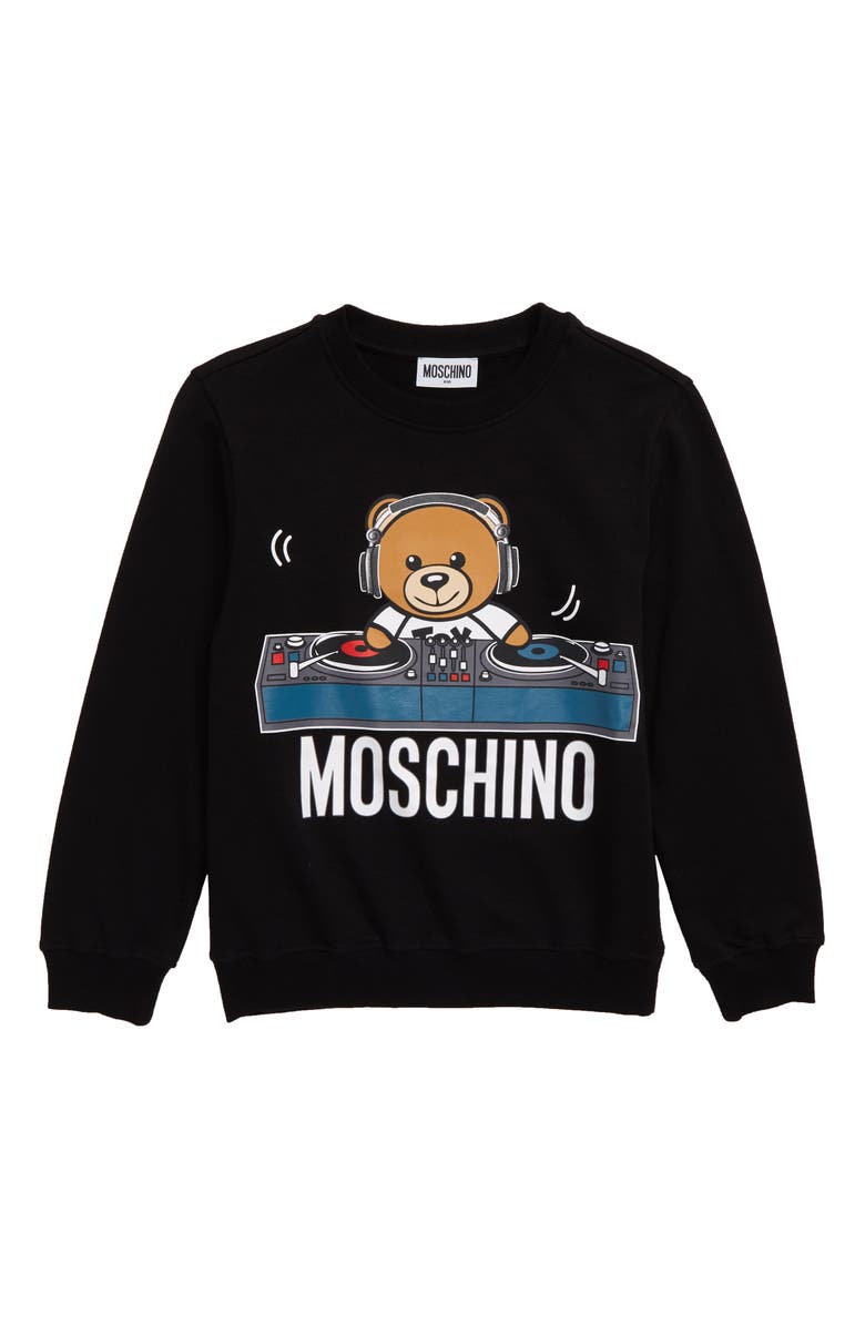 Moschino DJ Toy Bear Sweatshirt, Main, color, 