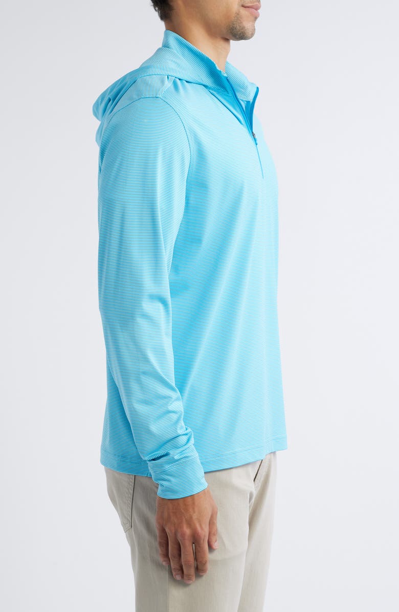 johnnie-O Hybrid Performance Quarter Zip Hoodie, Alternate, color, Majorca/Tarpon