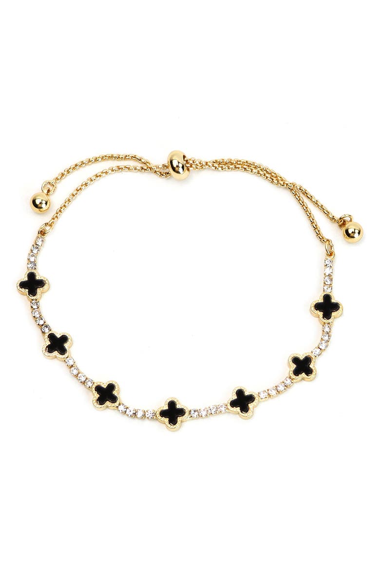 Panacea Clover CZ Station Slider Bracelet, Main, color,