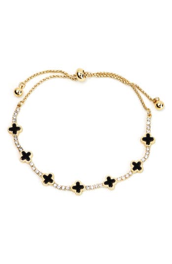 Panacea Clover Cz Station Slider Bracelet