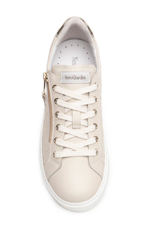 Nerogiardini Side Zip Sneaker In Beige