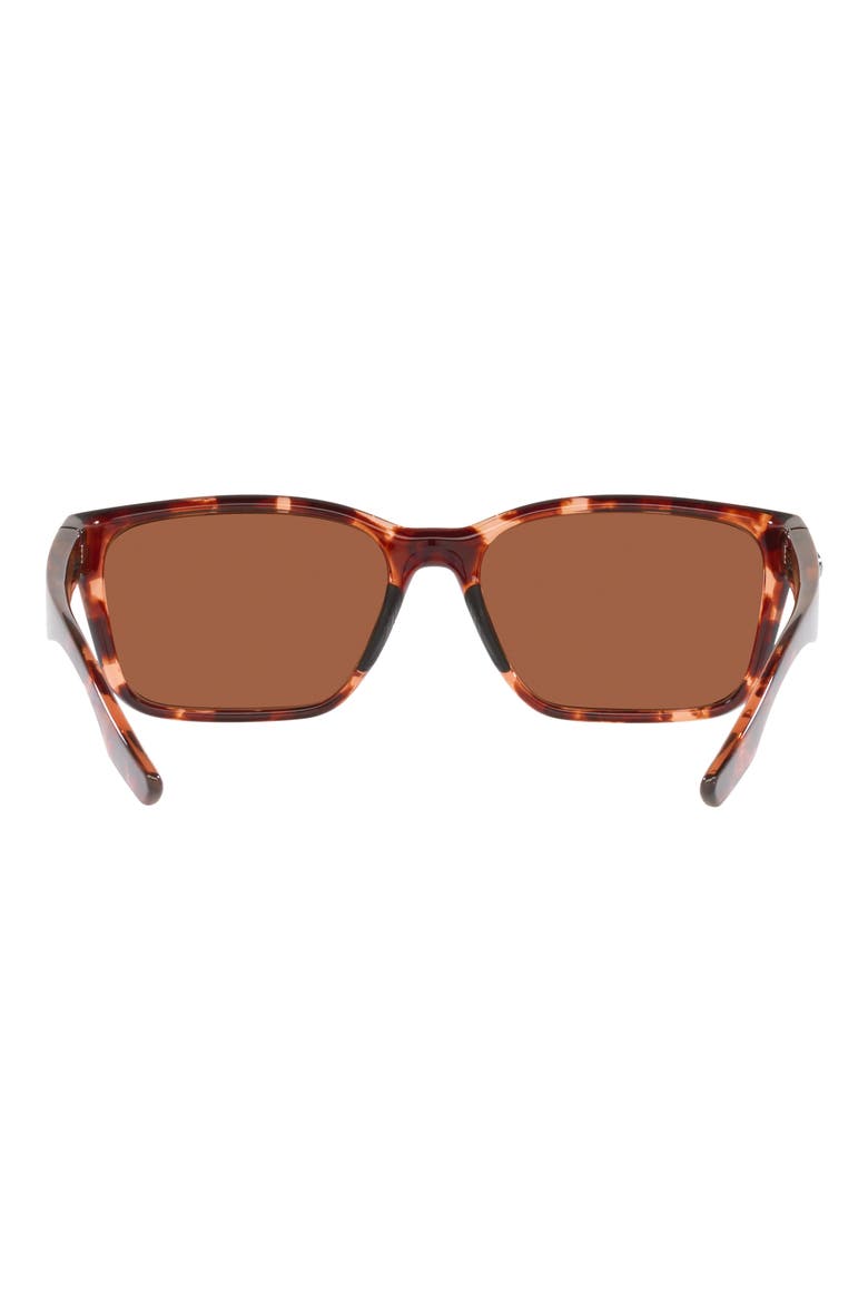 Palmas 57mm Polarized Rectangular Sunglasses, Alternate, color, COPPER