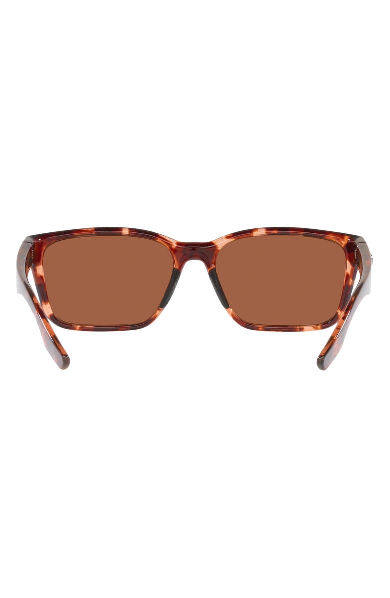 Costa Del Mar Palmas 57mm Polarized Rectangular Sunglasses, Alternate, color, Copper