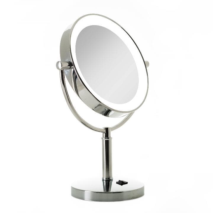 Zadro Laguna Lighted Makeup Mirror with 10X/1X Magnifications in Chrome 