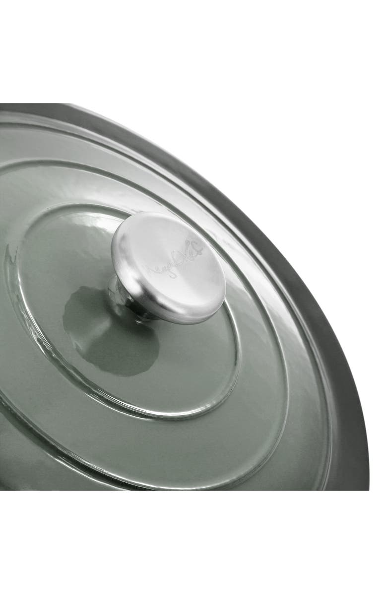 Megachef 2.7 Quart Round Enameled Cast Iron Casserole, Alternate, color, Gray