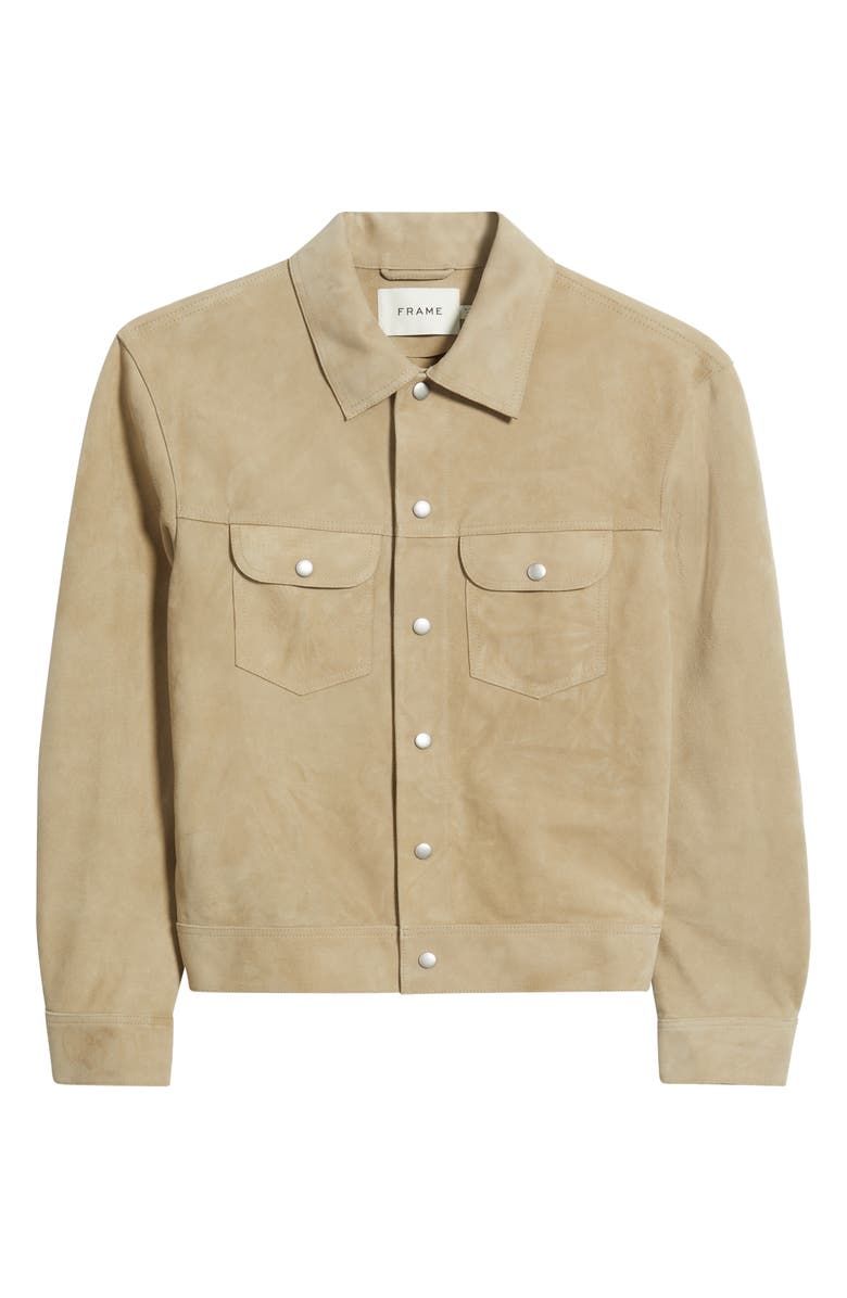 FRAME Suede Trucker Jacket, Alternate, color,