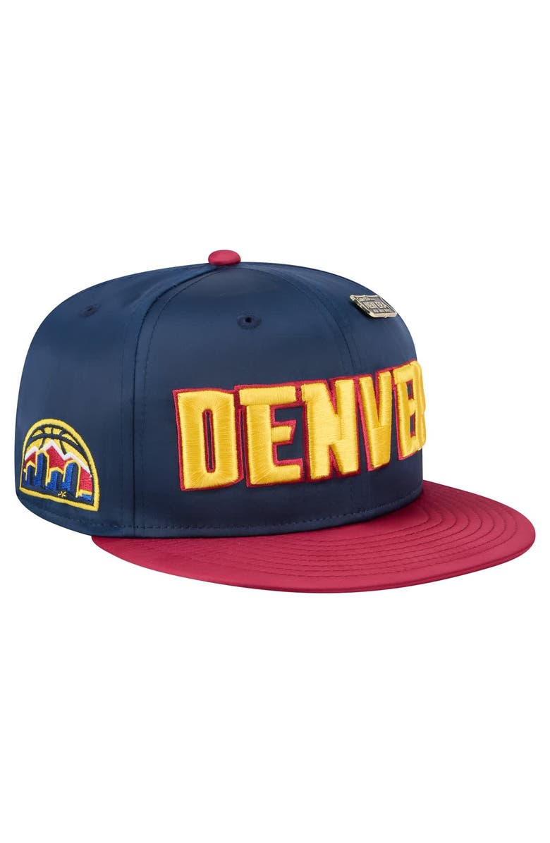 New Era Men's New Era  Navy/Red Denver Nuggets Throwback Satin Vintage Pin Two-Tone 59FIFTY Fitted Hat, Alternate, color, 