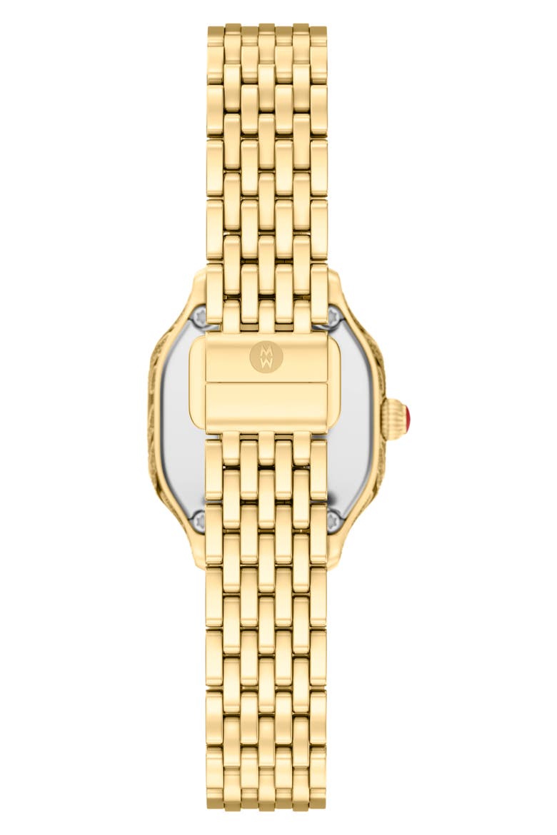 Mini Meggie Zebra Dial Diamond Bracelet Watch, 23mm x 25mm, Alternate, color, BLACK/ GOLD