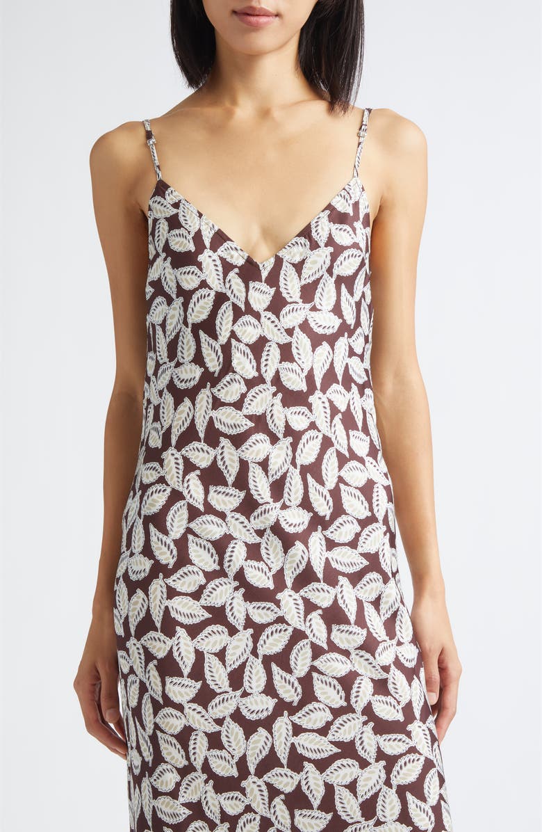 Bode Paper Birch Print Slipdress, Alternate, color, Brown White