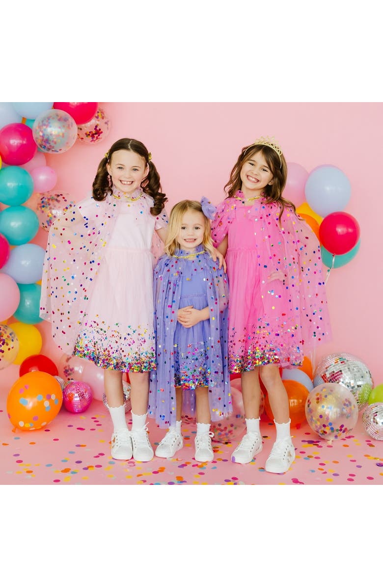 Sweet Wink Lavender Confetti Short Sleeve Tutu Dress, Alternate, color, Lavender