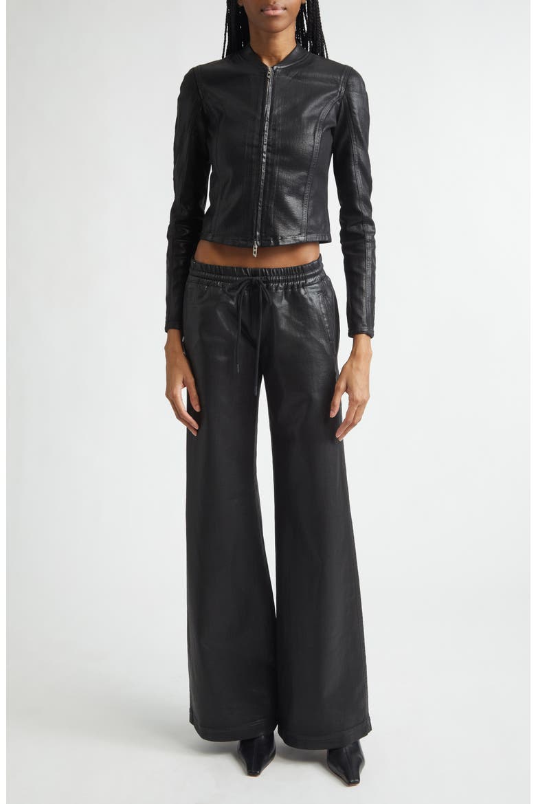 2078 D-Ainty Coated Jogg Sweat Wide Leg Pants, Alternate, color, BLACK/ DENIM