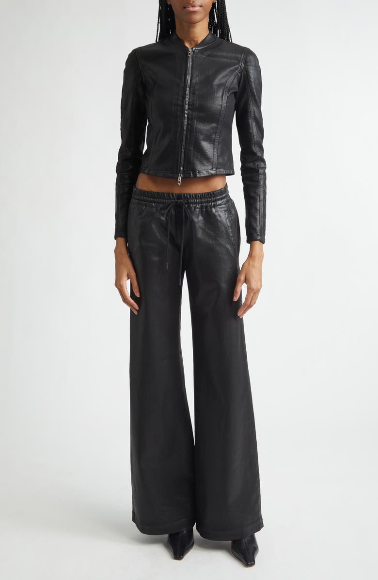 DIESEL<sup>®</sup> De-Gary-D Jogg Coated Denim Crop Jacket, Alternate, color, Black/ Denim