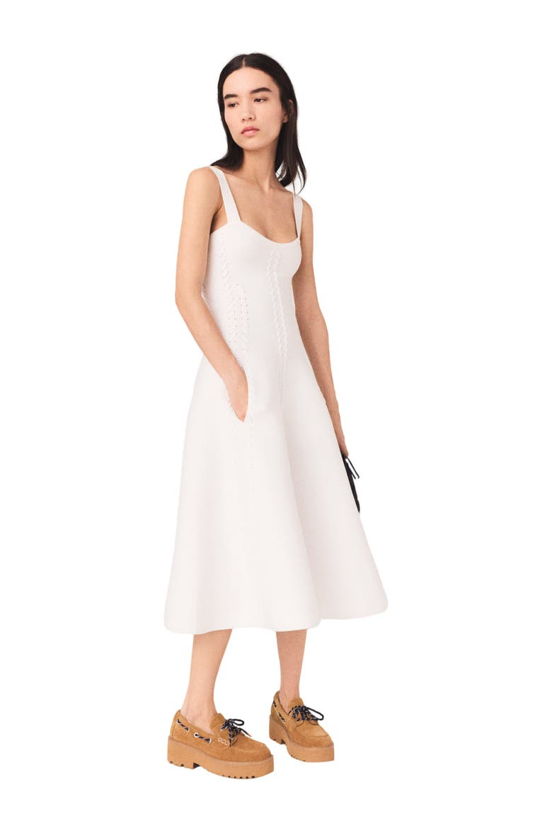 Knit midi dress, Alternate, color, White