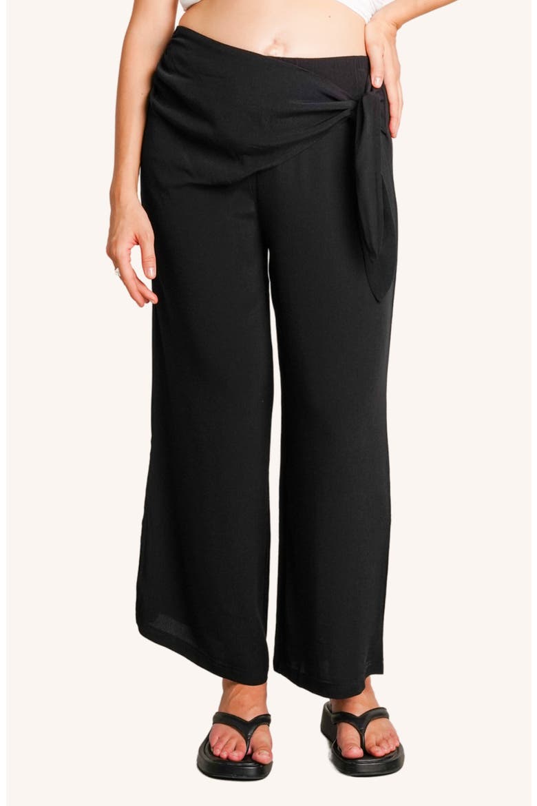 The Easy Wrap Maternity Wide-Leg Pants, Main, color, BLACK
