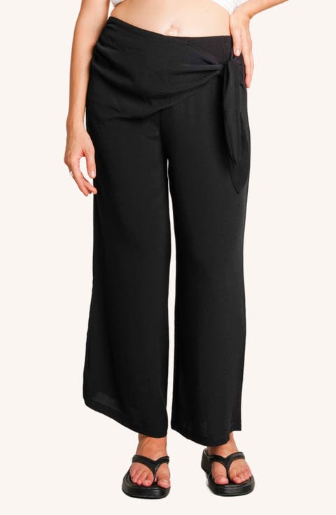 The Easy Wrap Maternity Wide-Leg Pants