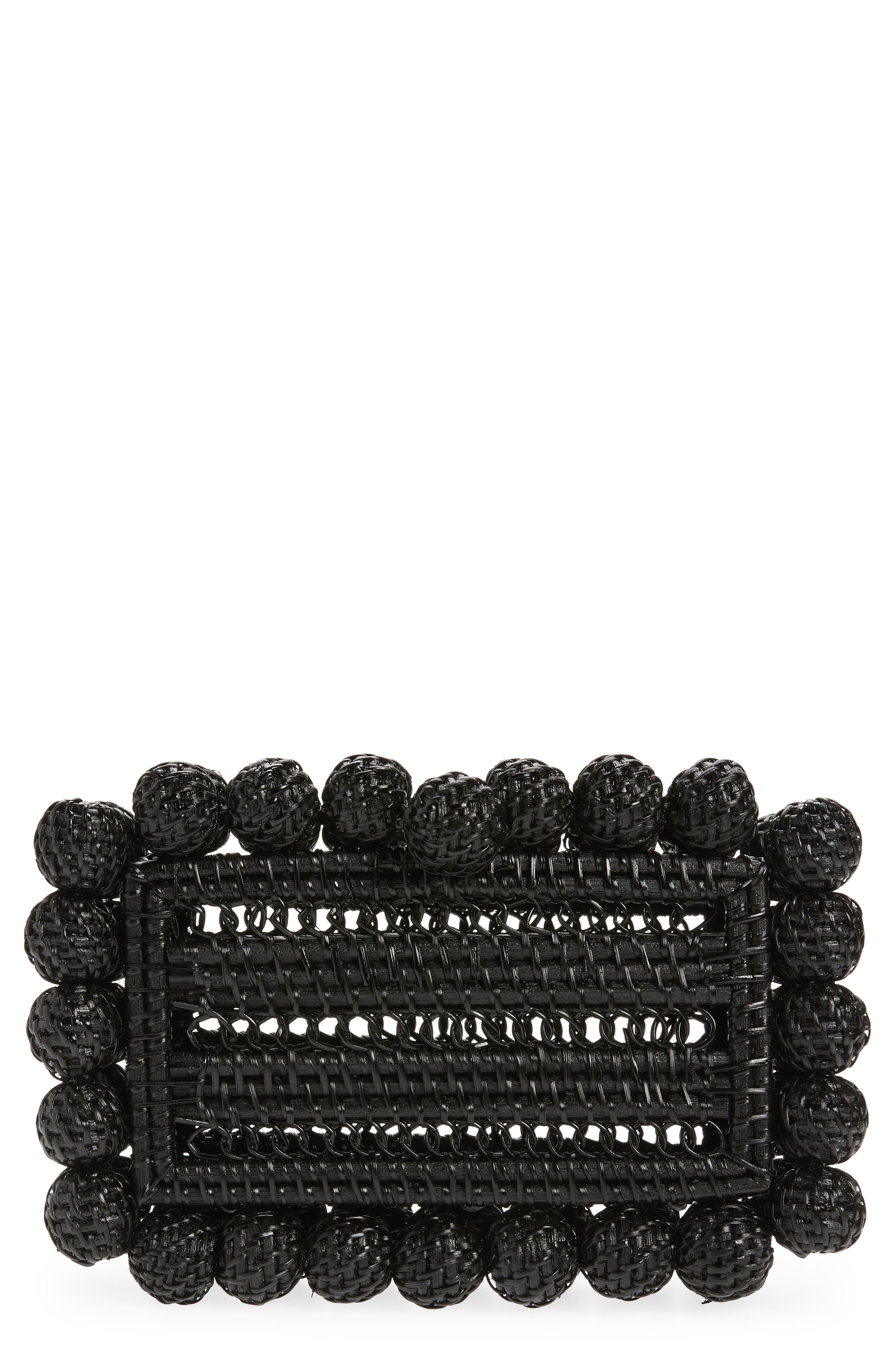 Cult Gaia Eos Rattan Box Clutch, Main, color, 