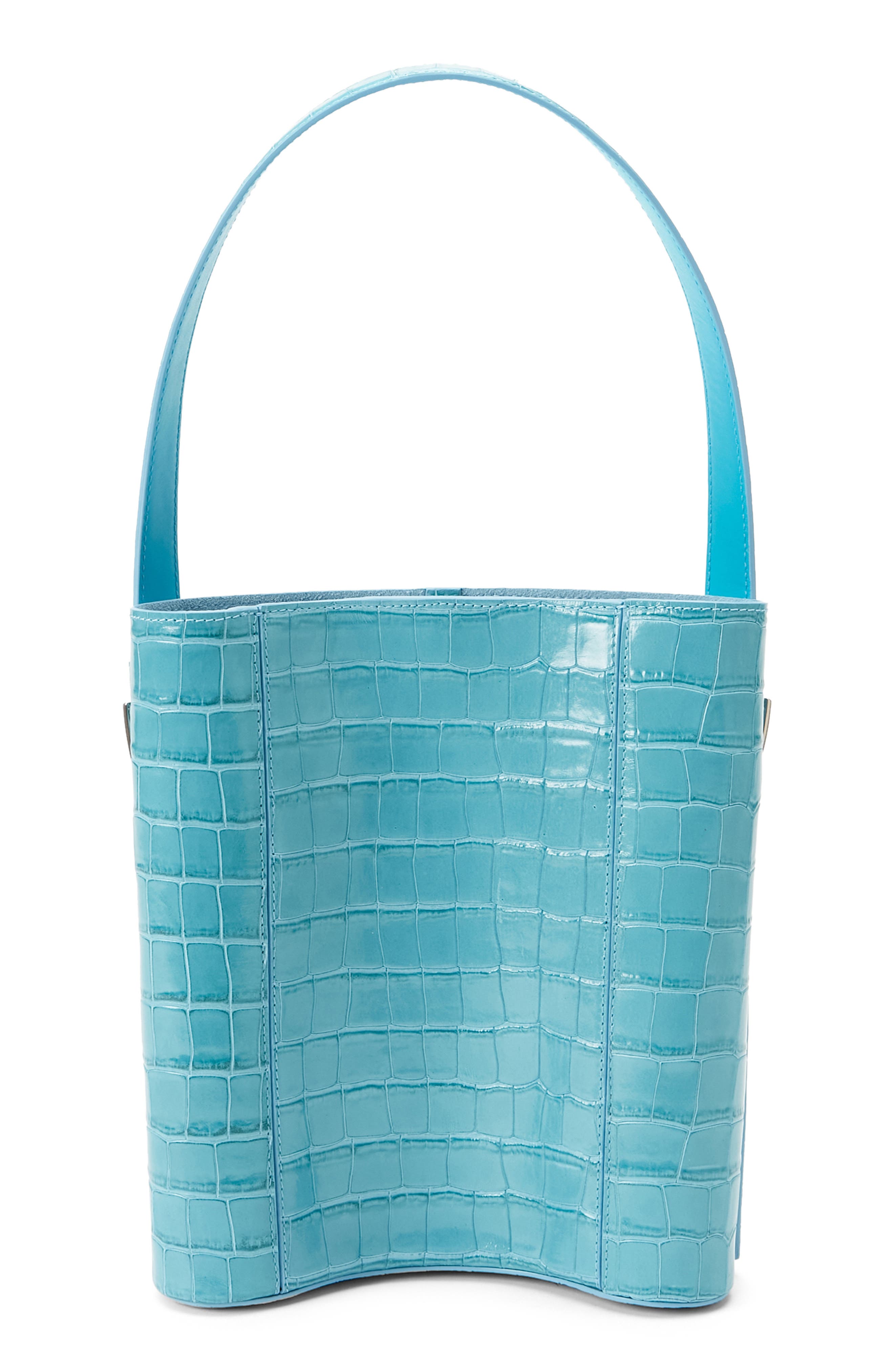 Coperni Ergonomical Croc Embossed Bucket Bag, Alternate, color, Blue Blu