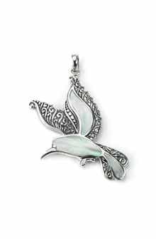 SAMUEL B. Sterling Silver Stone Bird Pendant