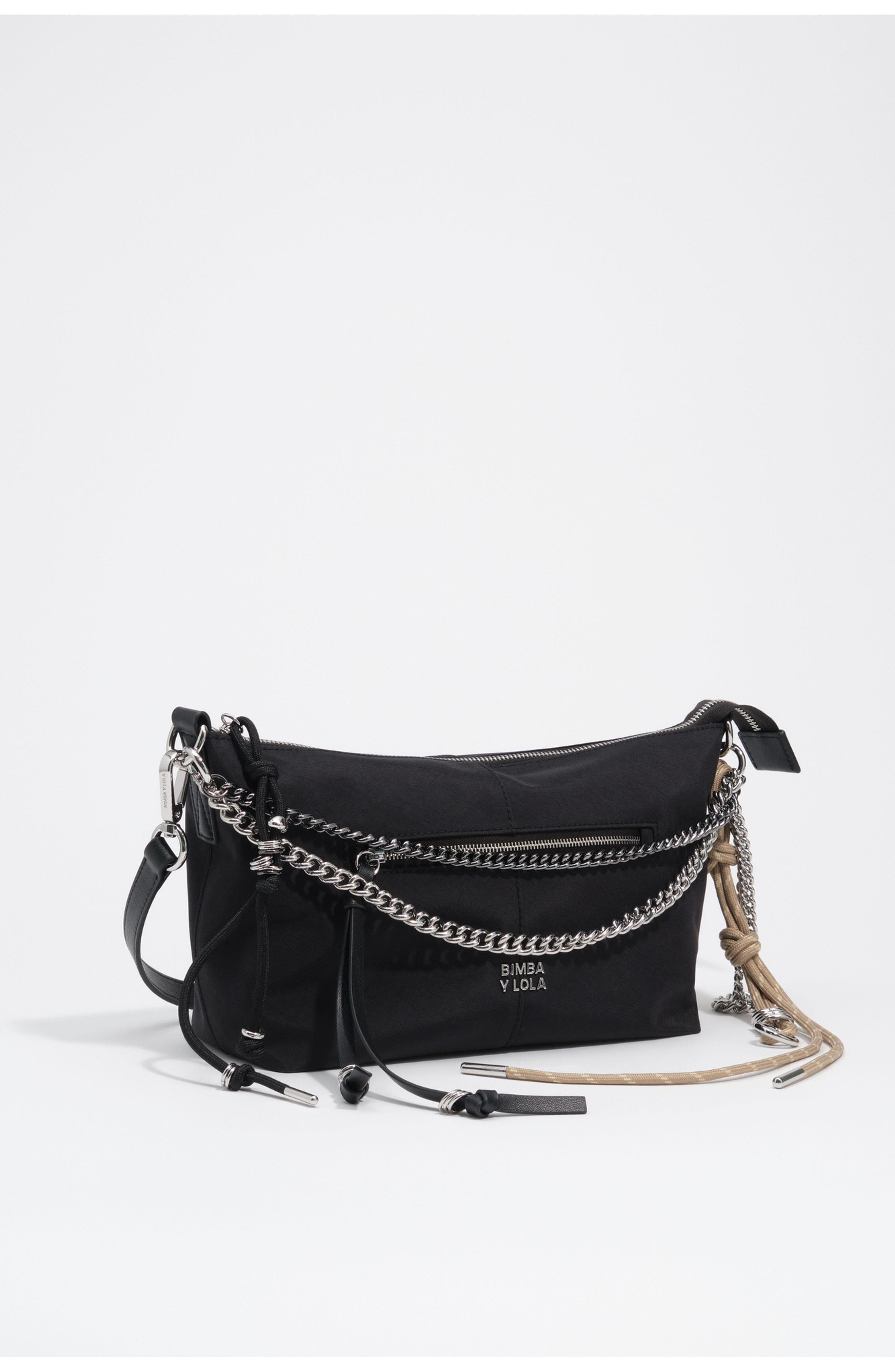 Large Nylon Madrid Bag, Main, color, BLACK