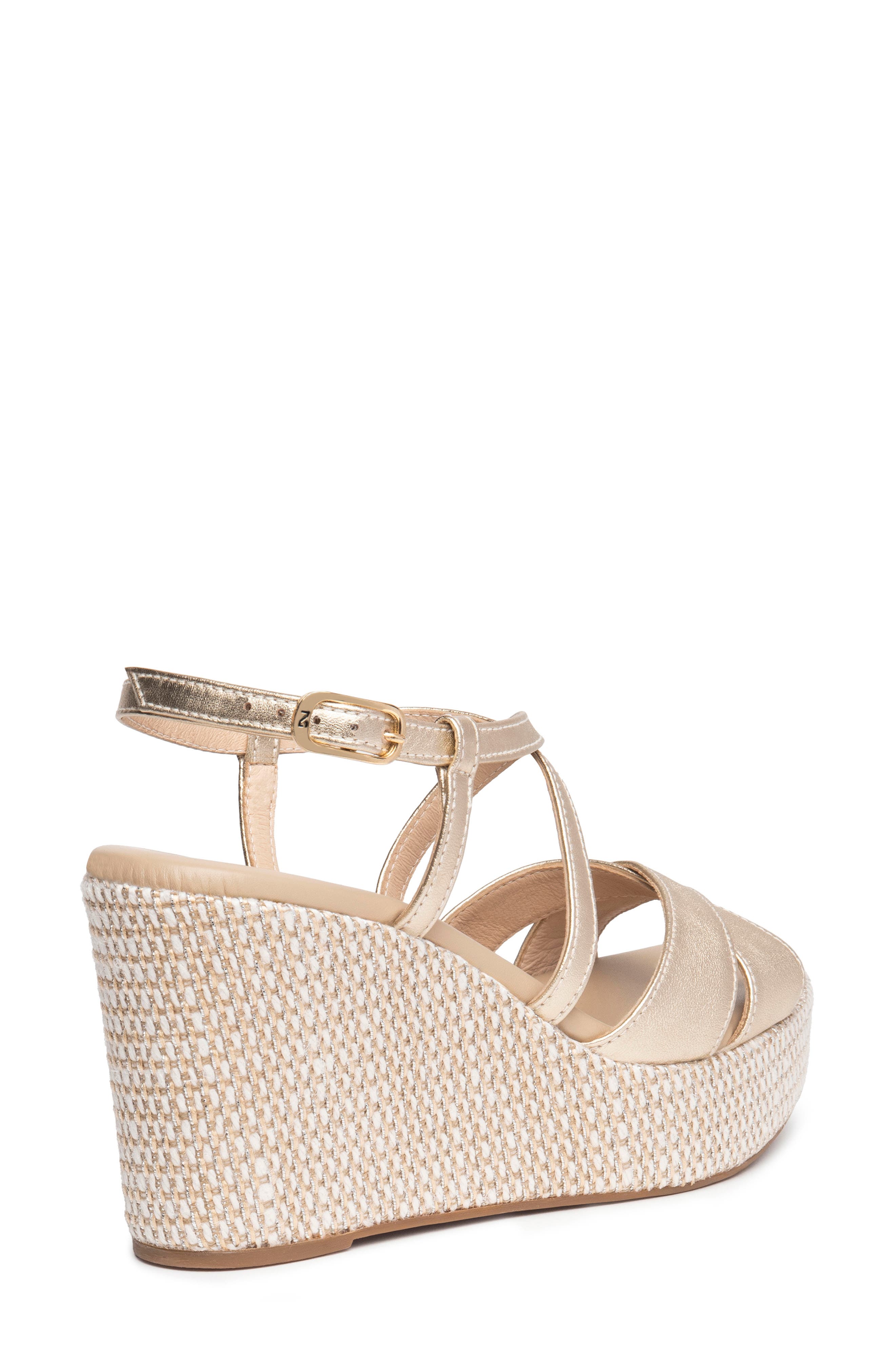 NeroGiardini Strappy Platform Wedge Sandal, Alternate, color, Gold