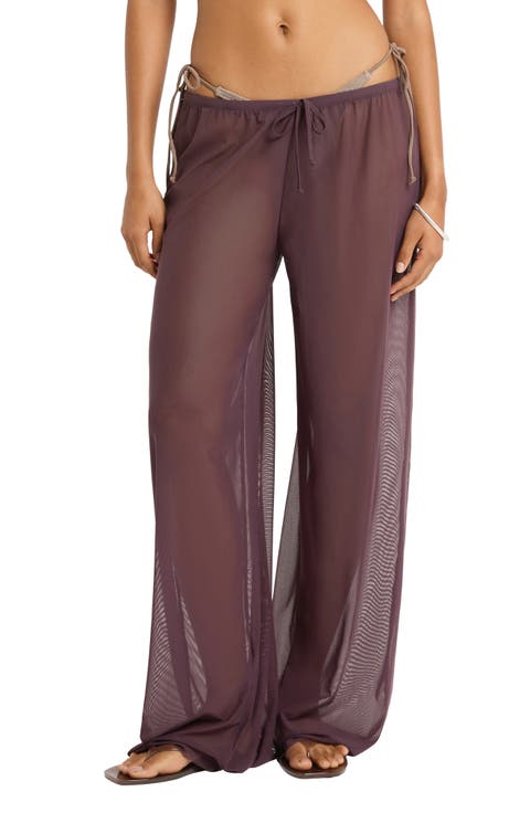 Riley Wide Leg Mesh Cover-Up Pants