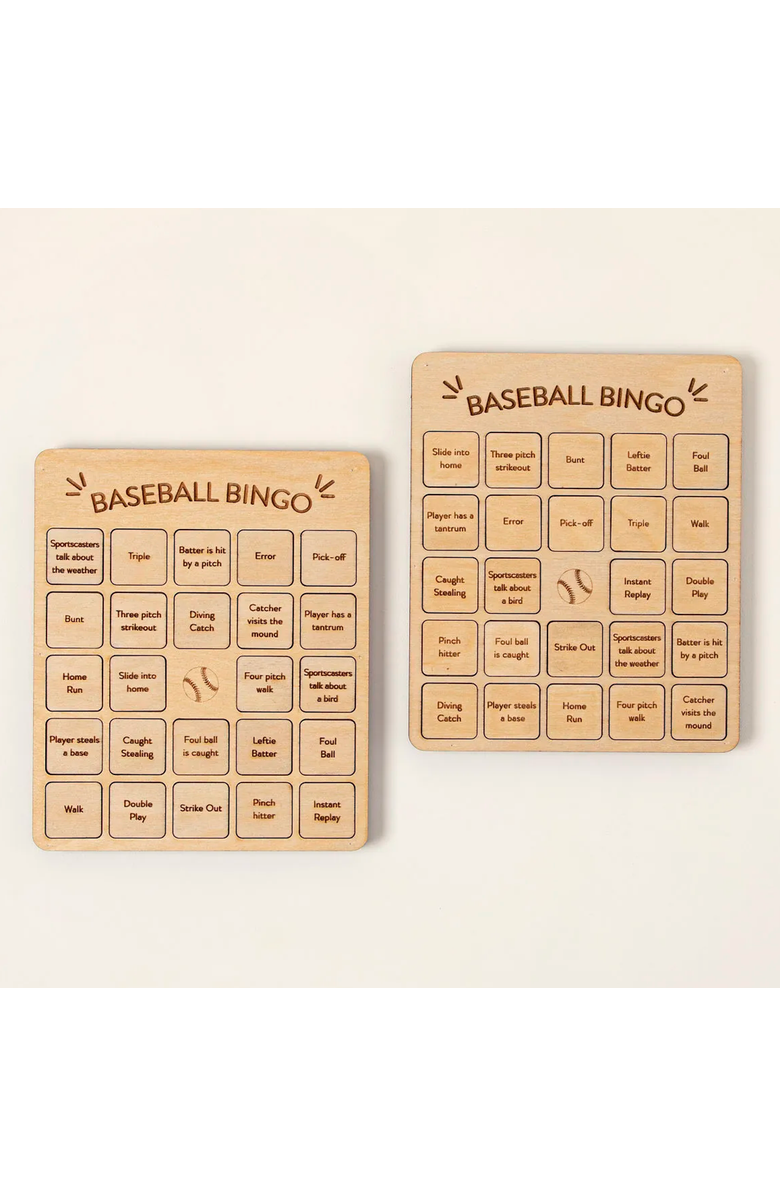 Uncommon Goods Baseball Bingo Set of 2 by Woodtech, Alternate, color, 