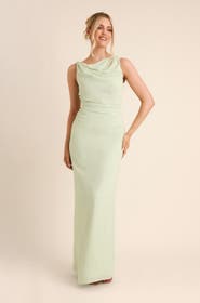 Six Stories Twist Asym Chiffon Bridesmaid Dress