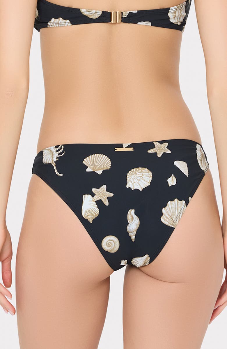 Milly Margot Seashell Bikini Bottoms, Alternate, color, Black/ White