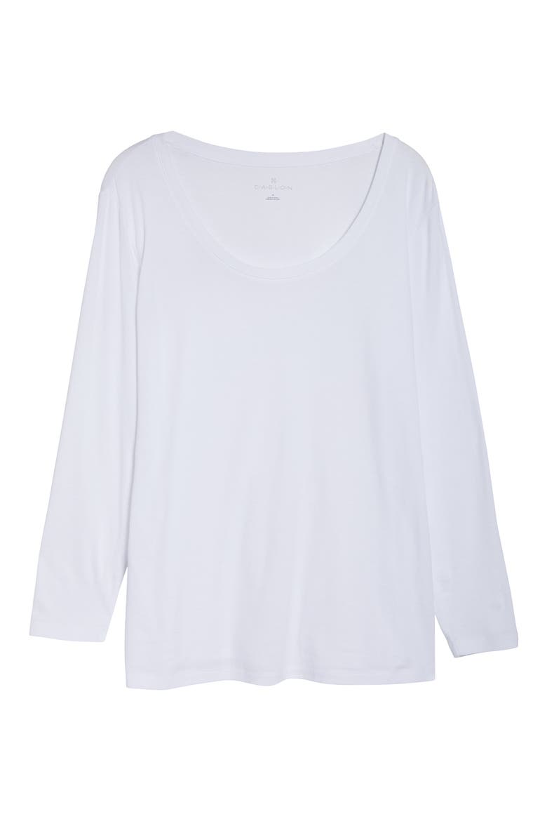 Melody Long Sleeve Scoop Neck Tee, Alternate, color, WHITE