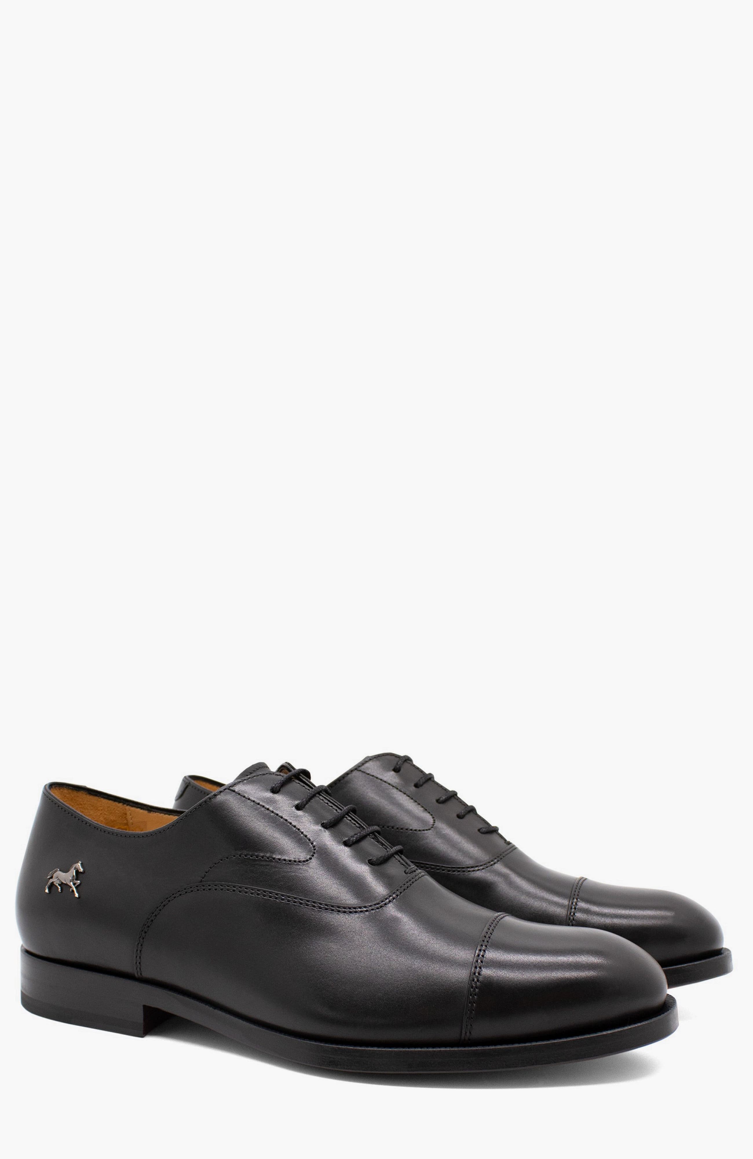 Cavalo Lusitano Leather Toe Cap Oxford Shoes, Alternate, color, Black