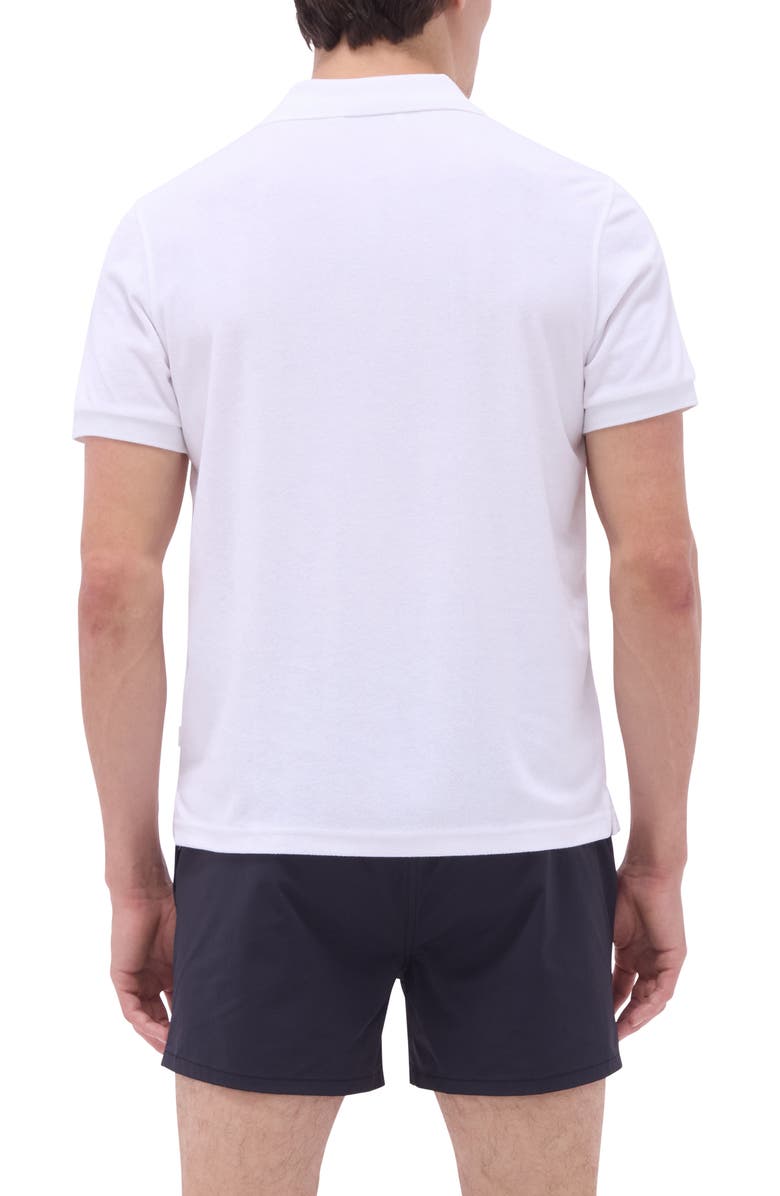 Bugatchi Cotton Blend French Terry Polo, Alternate, color, White