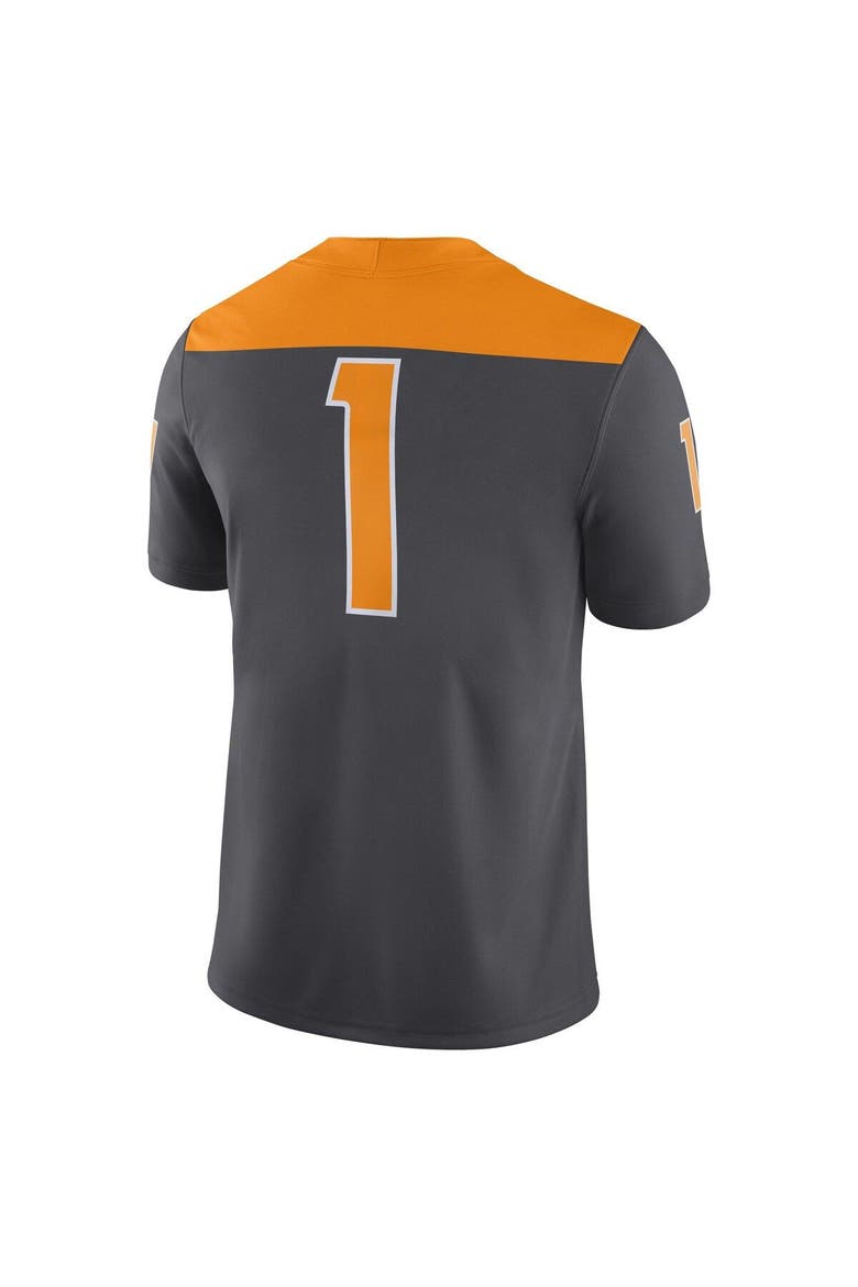 Men's Nike #1 Anthracite Tennessee Volunteers Alternate Game Jersey, Alternate, color, Anthracite