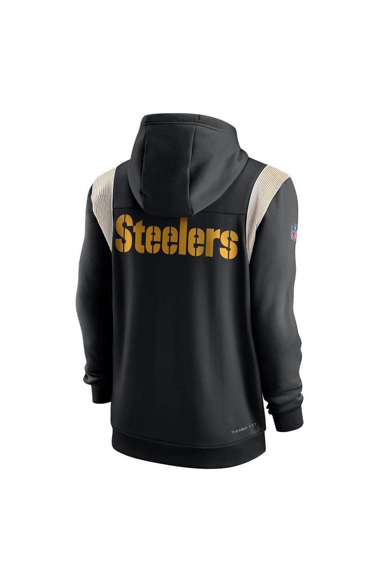 Nike Men's Nike Black Pittsburgh Steelers Performance Sideline Lockup Full-Zip Hoodie, Alternate, color, 