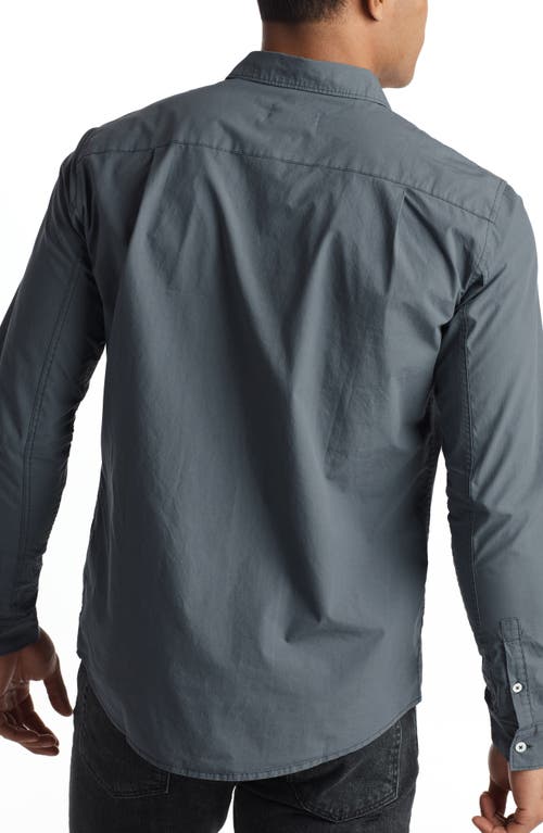 Rowan Everett Cotton Poplin Button-up Shirt In Blue