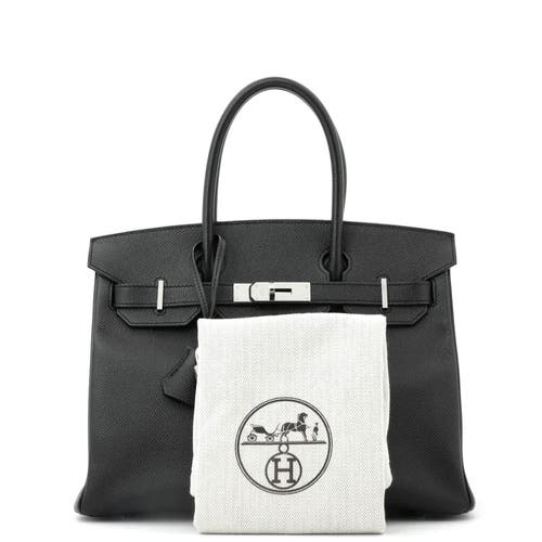 Pre-owned Hermes Hermes Birkin Handbag Black Epsom With Palladium Hardware 30 In Black