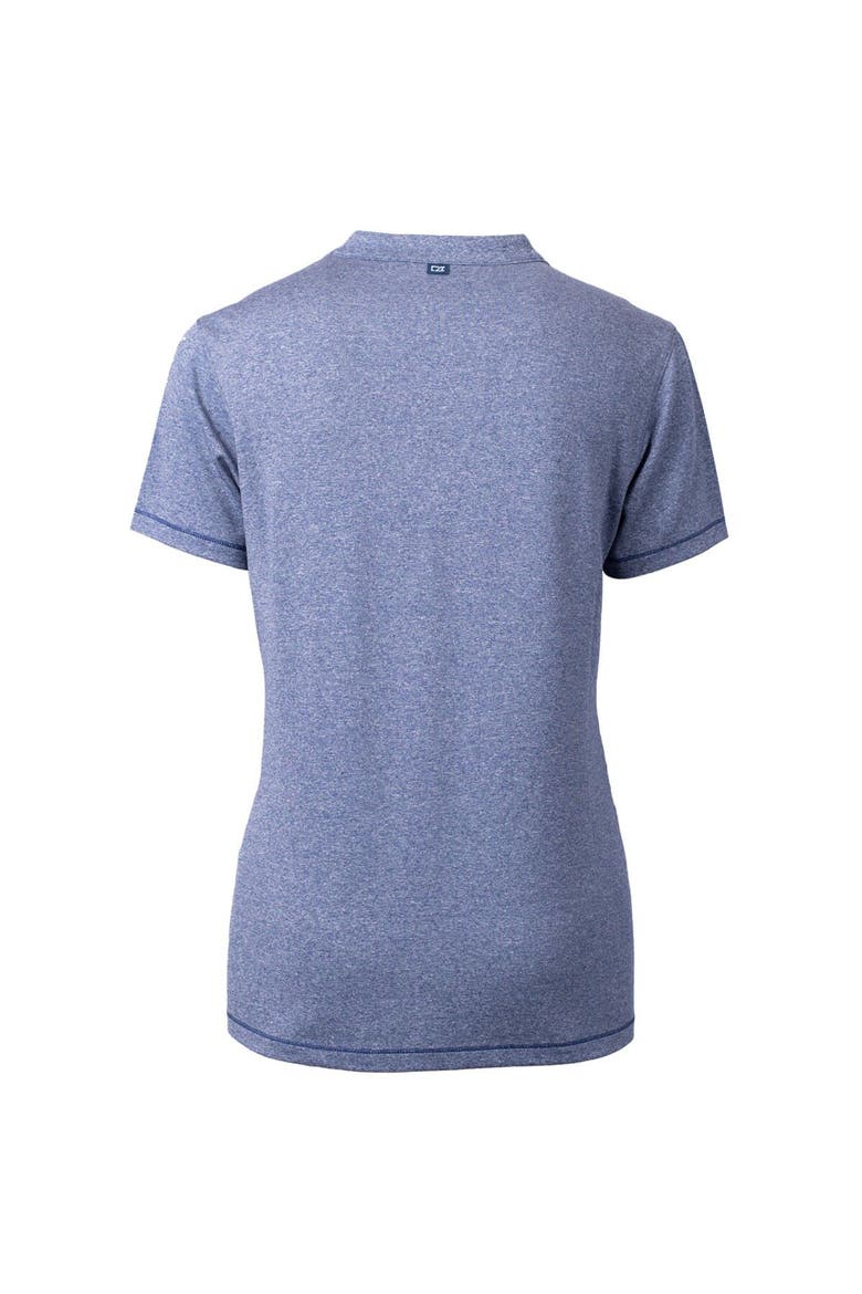 Women's Cutter & Buck  Heather Navy Las Vegas 51s Forge DryTec Heathered Stretch Blade Top, Alternate, color, Heather Navy