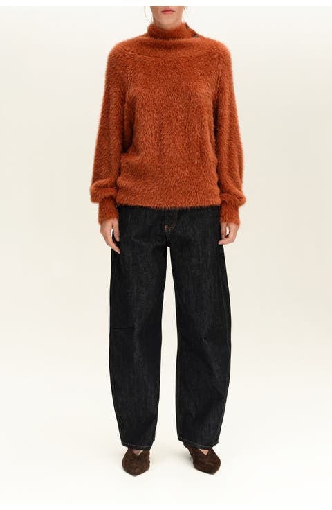 Fur Turtleneck Sweater