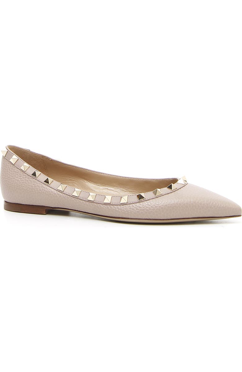 Valentino Garavani Rockstud Pointy Toe Flat, Main, color,