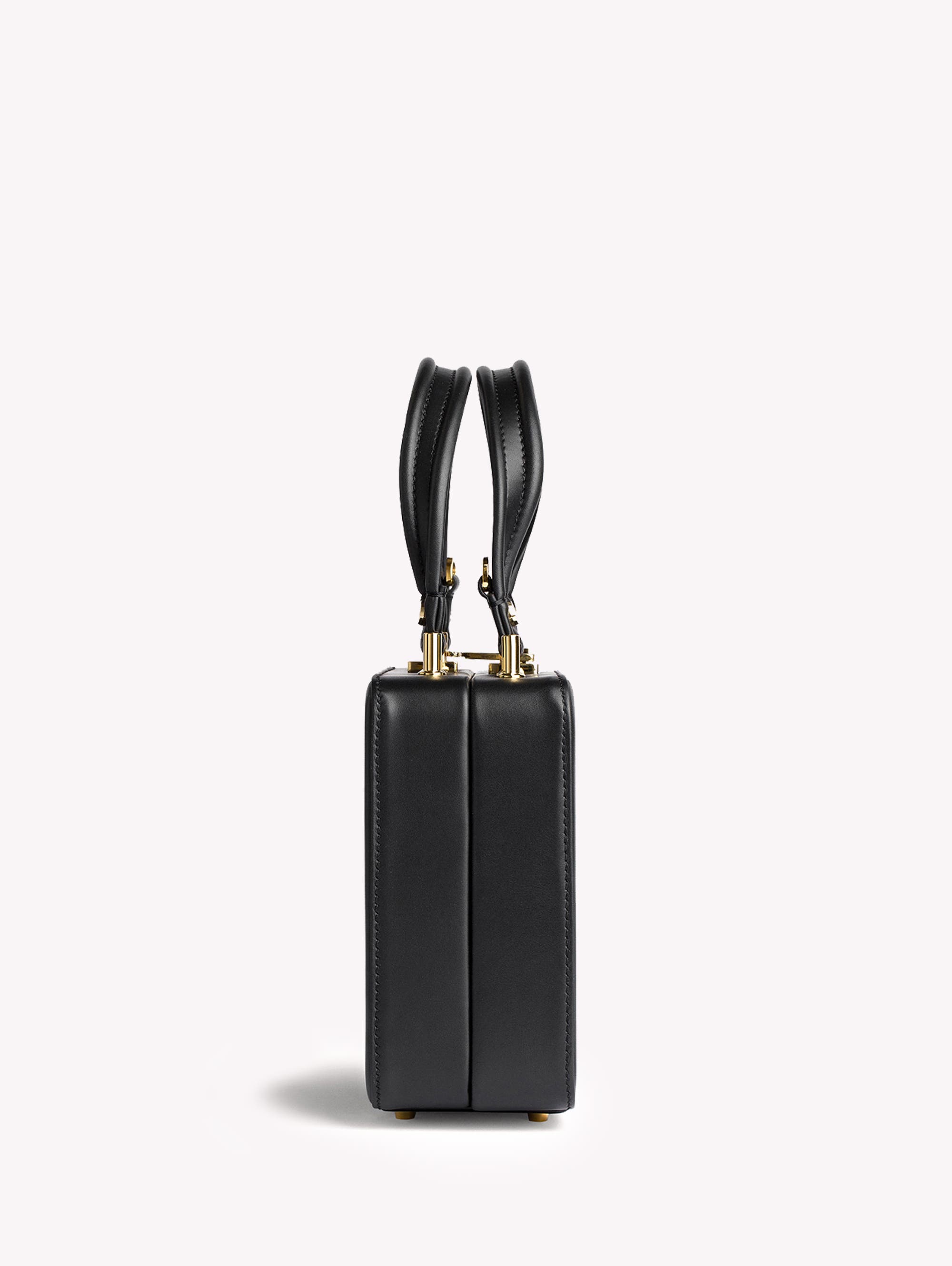 Gianvito Rossi Valì Top Handle bag, Alternate, color, Black Calf Leather