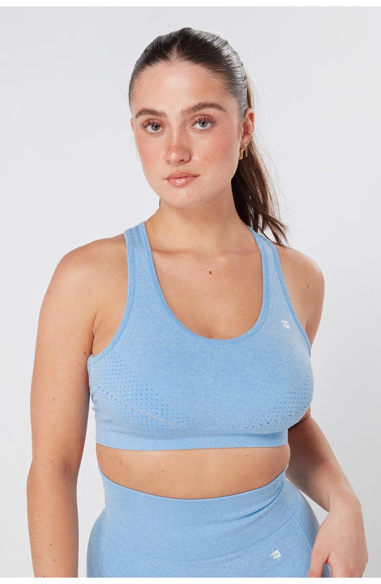Twill Active Recycled Seamless Marl Laser Cut Sports Bra, Main, color,