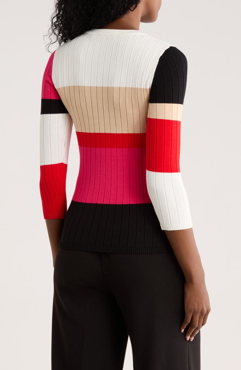 Elie Tahari The Remy Colorblock Sweater, Alternate, color, Beige Colorblock